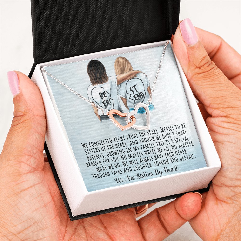Best Friend - Sisters By Heart - Interlocking Hearts Necklace - Celeste Jewel