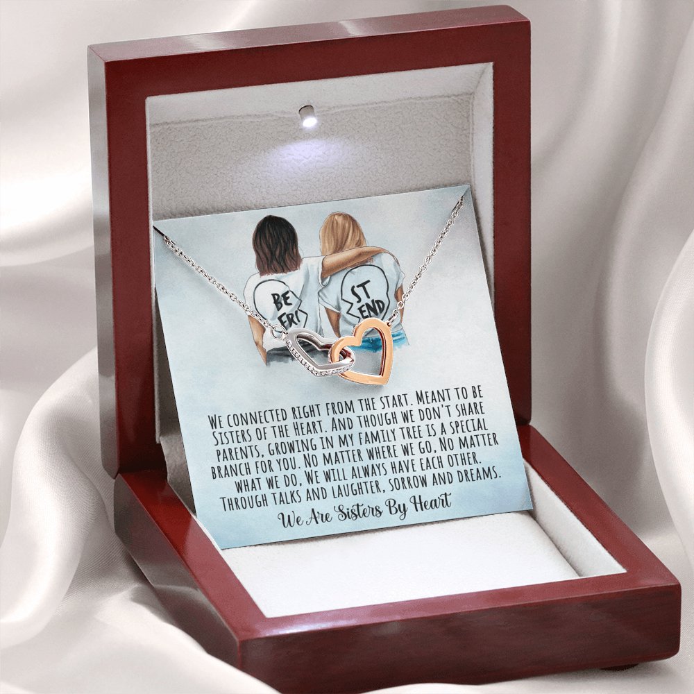 Best Friend - Sisters By Heart - Interlocking Hearts Necklace - Celeste Jewel