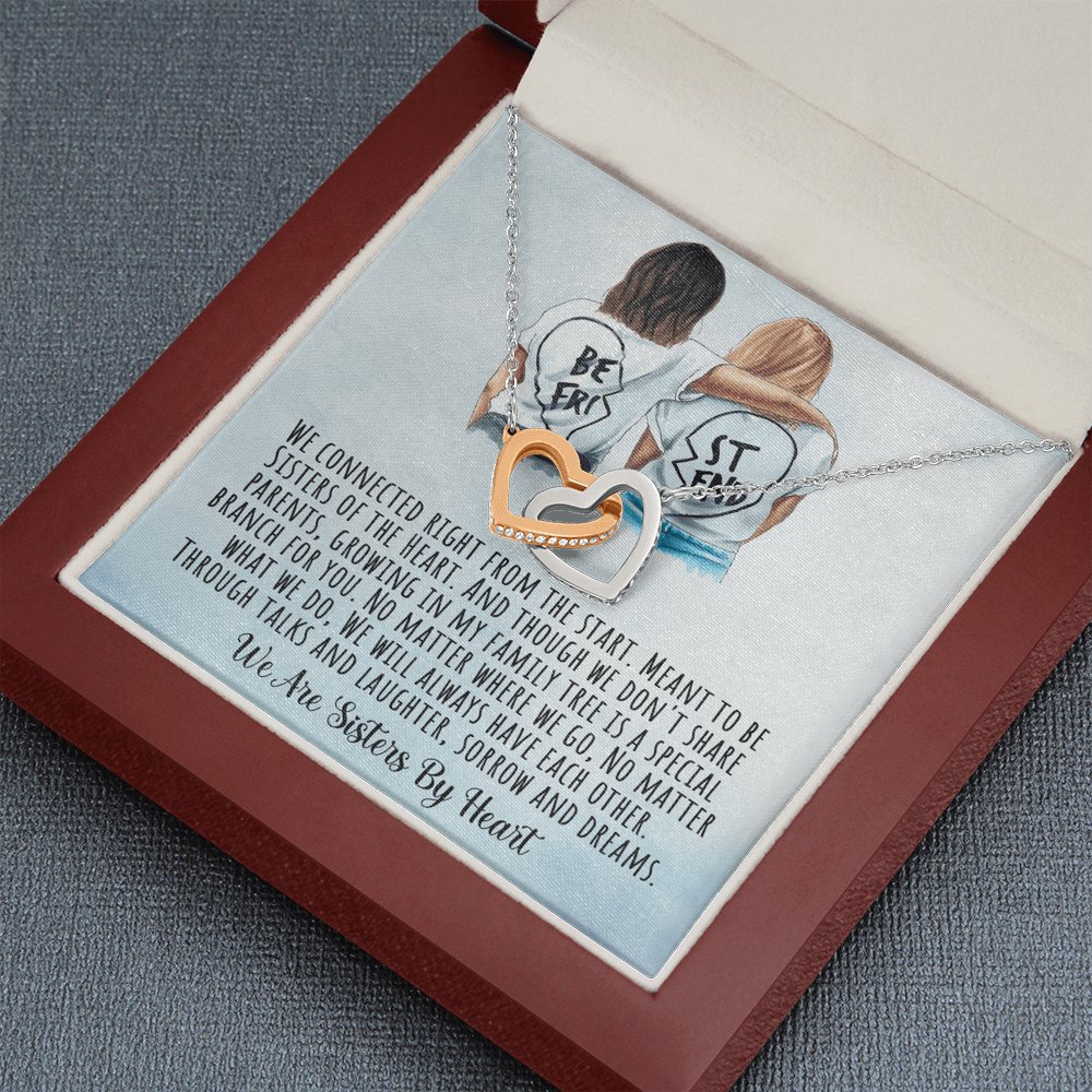 Best Friend - Sisters By Heart - Interlocking Hearts Necklace - Celeste Jewel