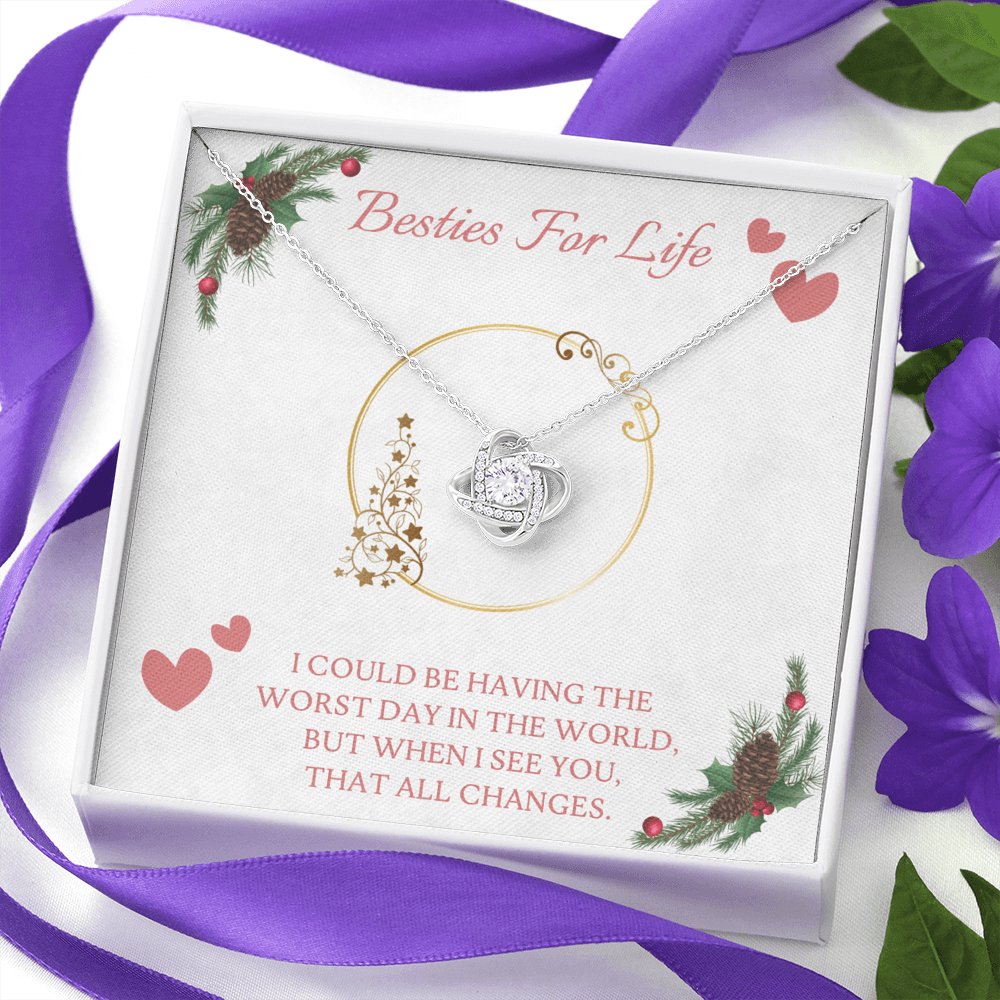 Besties For Life Gift - Love Knot Necklace - Celeste Jewel