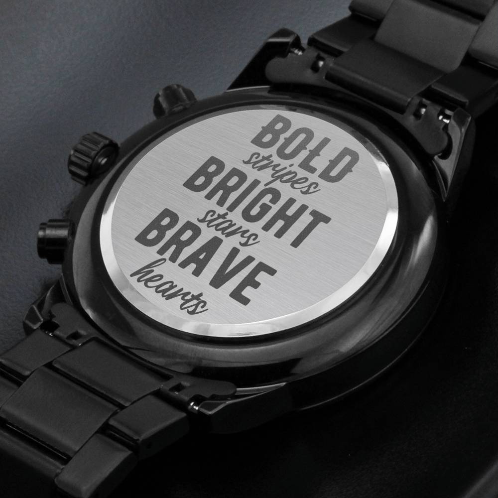 Bold Bright Brave - Black Chronograph Watch - Celeste Jewel