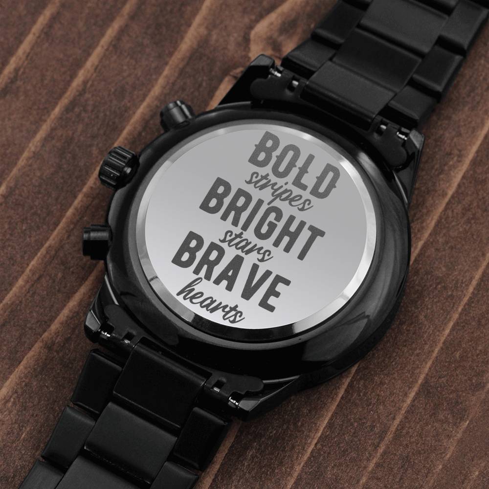 Bold Bright Brave - Black Chronograph Watch - Celeste Jewel