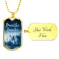 Breathe - Dog Tag Necklace With Engraving - Celeste Jewel