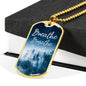 Breathe - Dog Tag Necklace With Engraving - Celeste Jewel