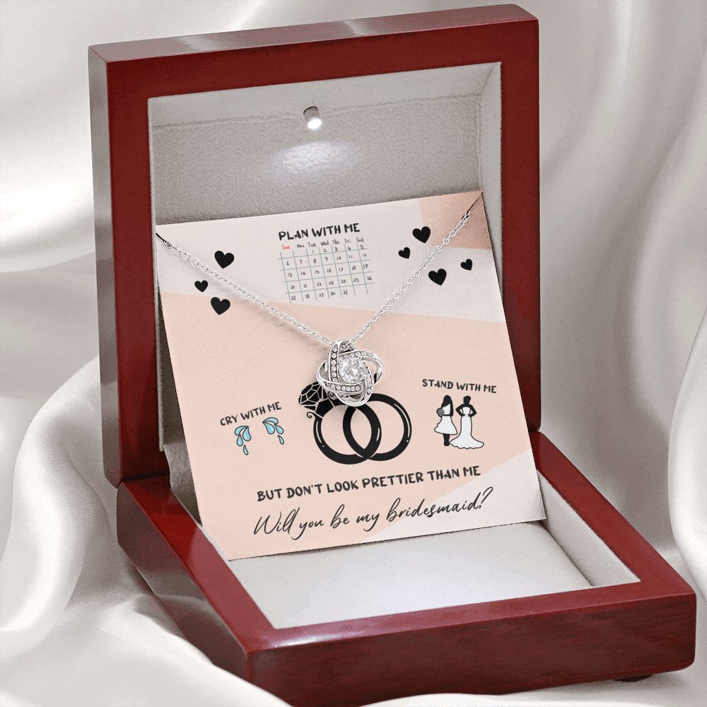 Bridesmaid - Don't Look Prettier - Love Knot Necklace - Celeste Jewel