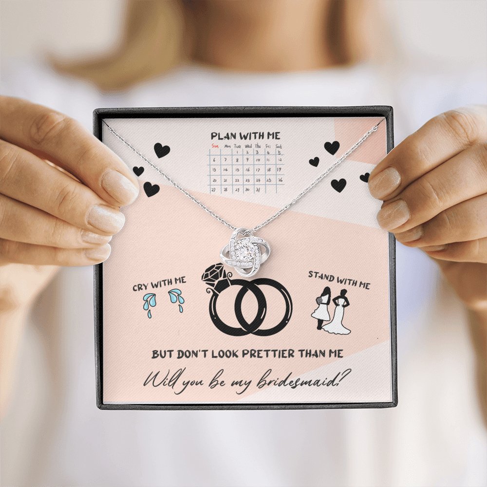 Bridesmaid - Don't Look Prettier - Love Knot Necklace - Celeste Jewel