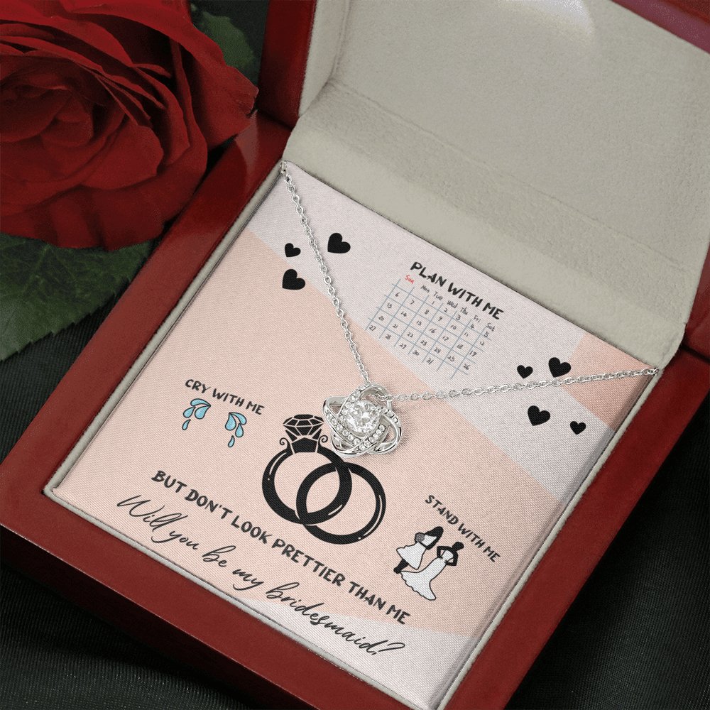 Bridesmaid - Don't Look Prettier - Love Knot Necklace - Celeste Jewel