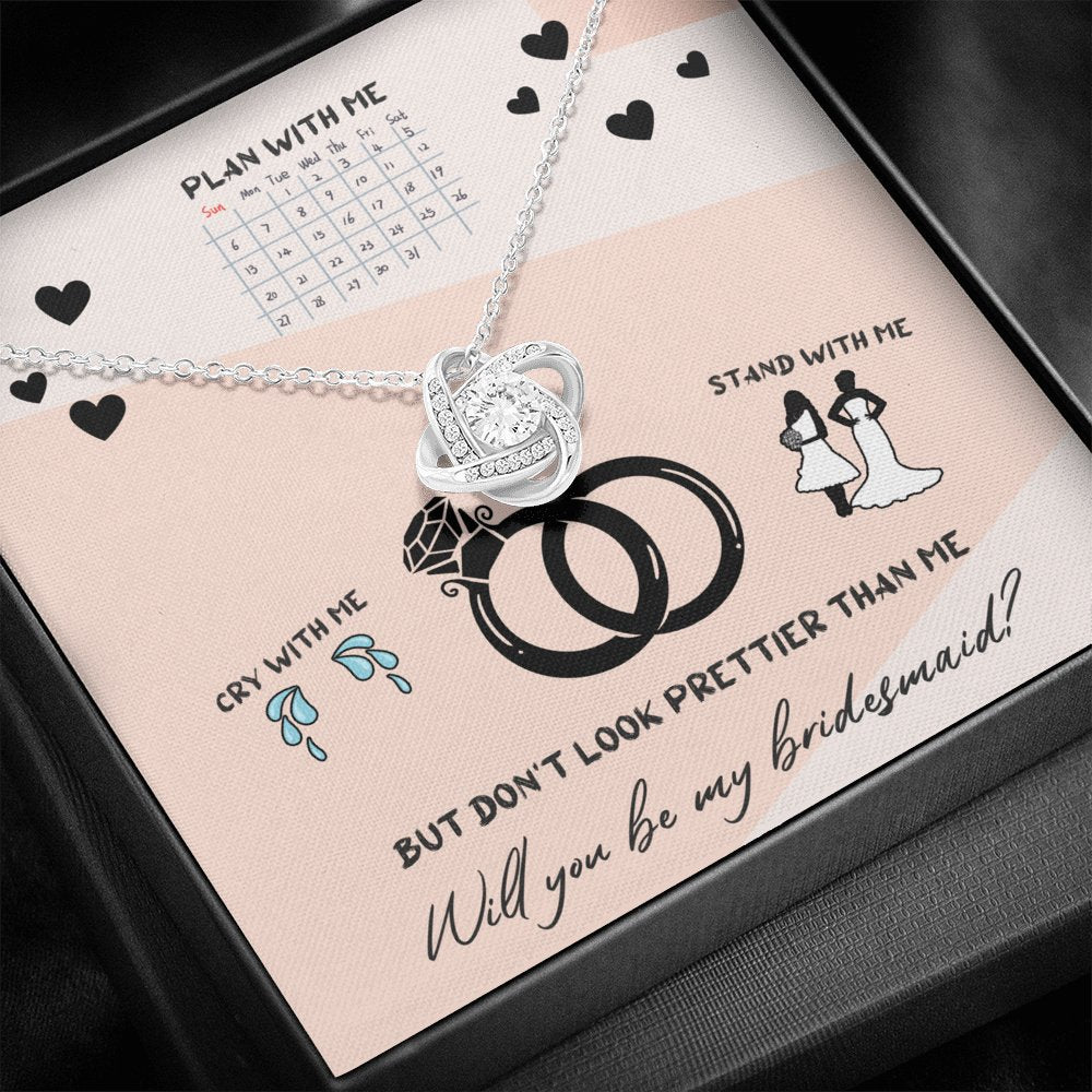 Bridesmaid - Don't Look Prettier - Love Knot Necklace - Celeste Jewel