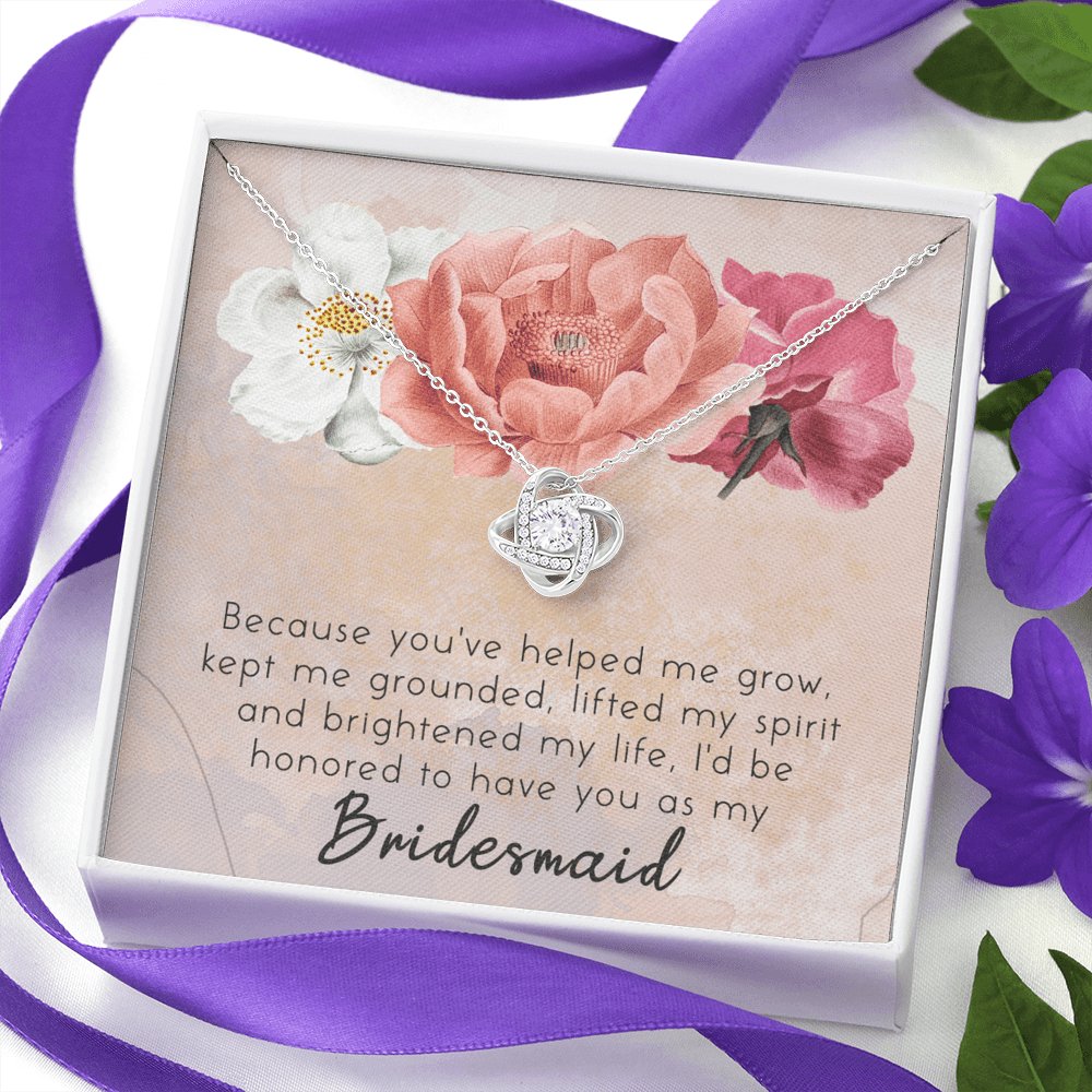 Bridesmaid - Helped Me Grow - Love Knot Necklace - Celeste Jewel