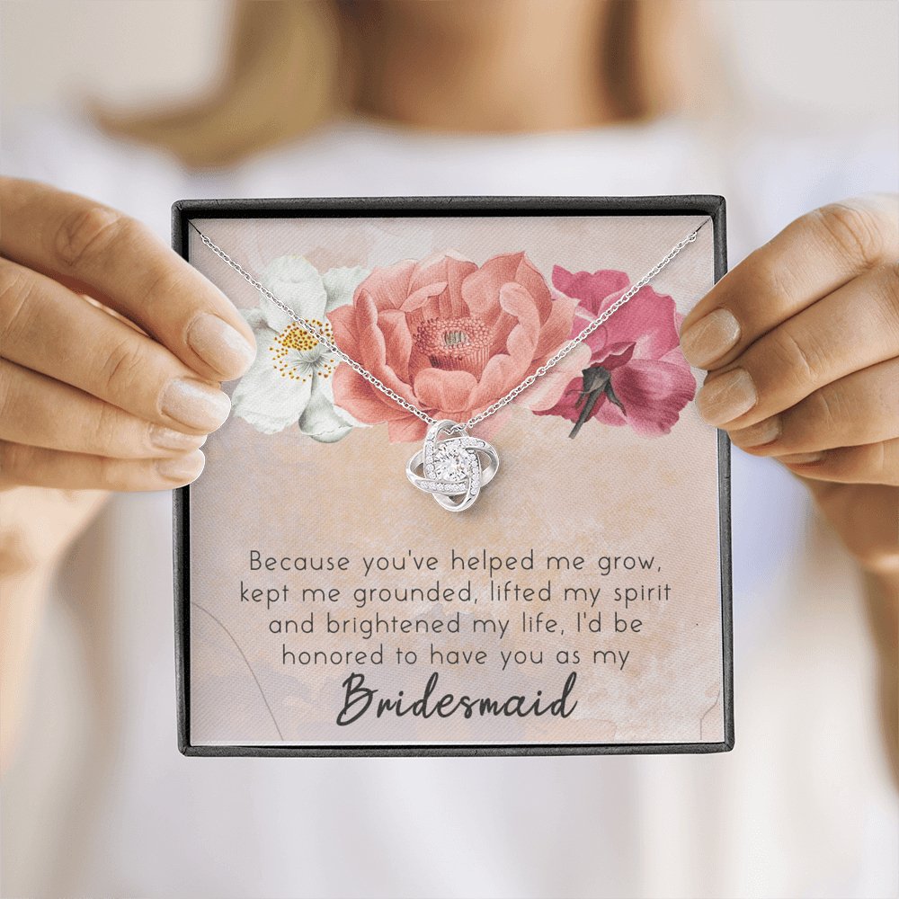 Bridesmaid - Helped Me Grow - Love Knot Necklace - Celeste Jewel