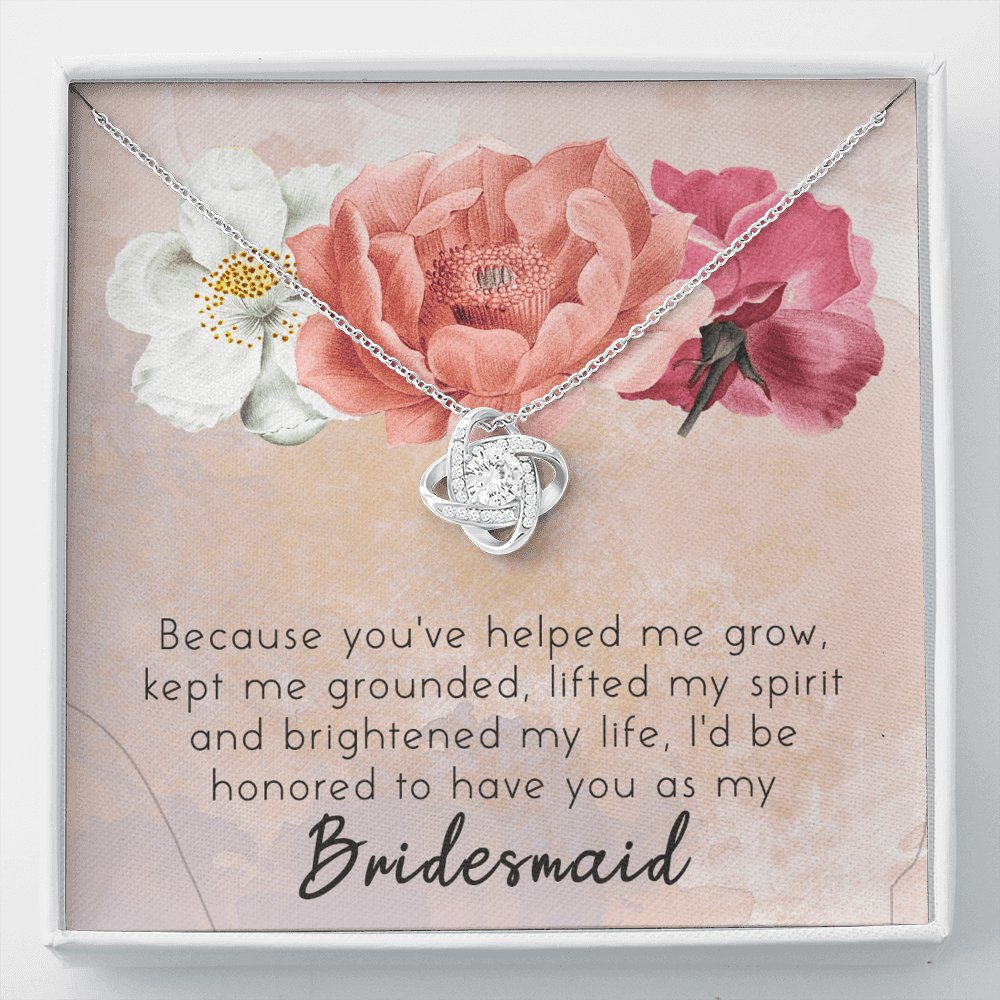 Bridesmaid - Helped Me Grow - Love Knot Necklace - Celeste Jewel