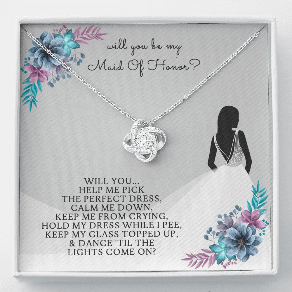 Bridesmaid - Maid Of Honor - Love Knot Necklace - Celeste Jewel