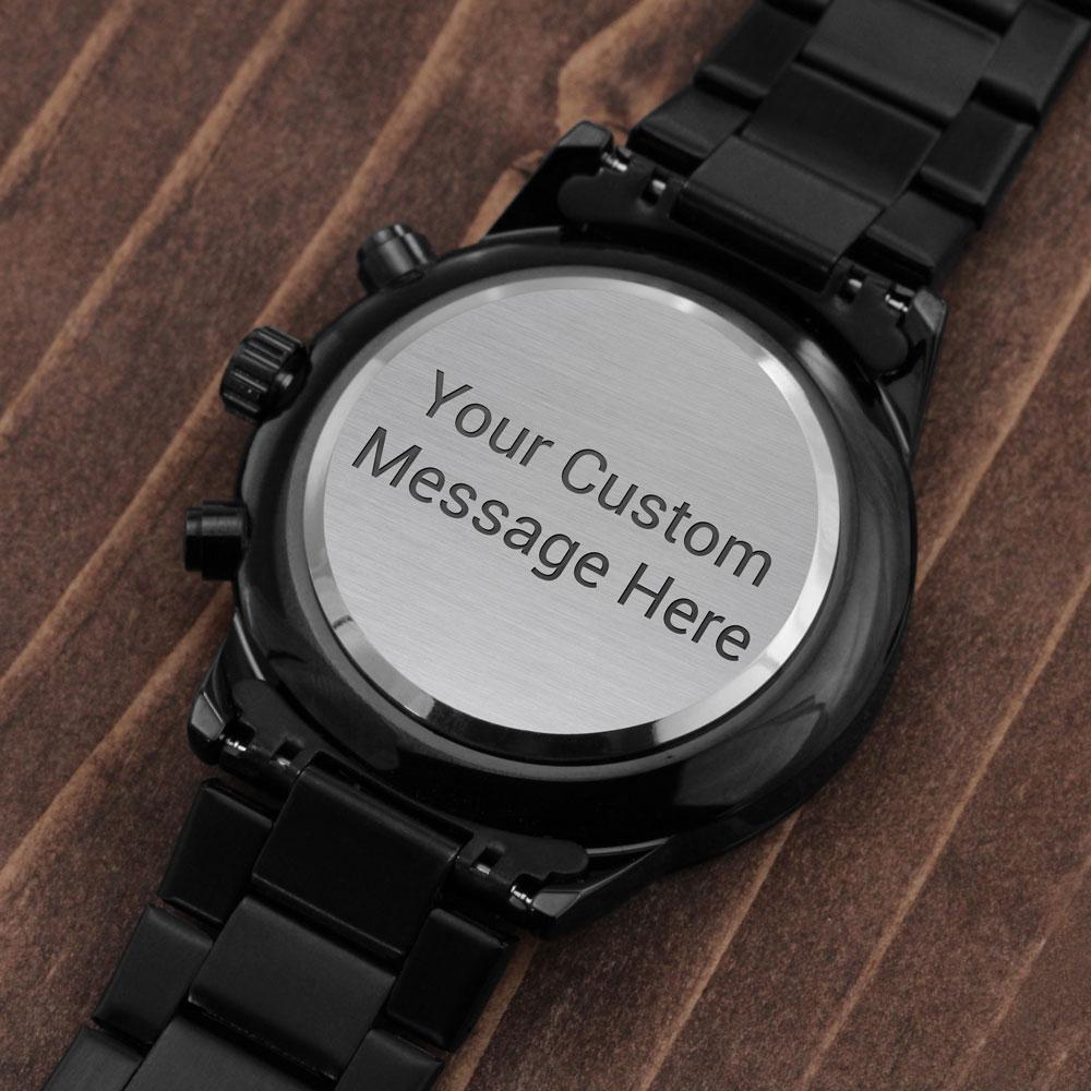 Buyer Customized Black Chronograph Watch Jewelry 