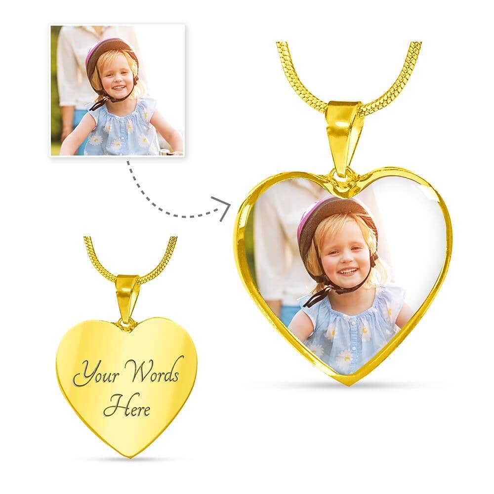 Buyer Upload Heart Necklace With Engraving Option - Celeste Jewel