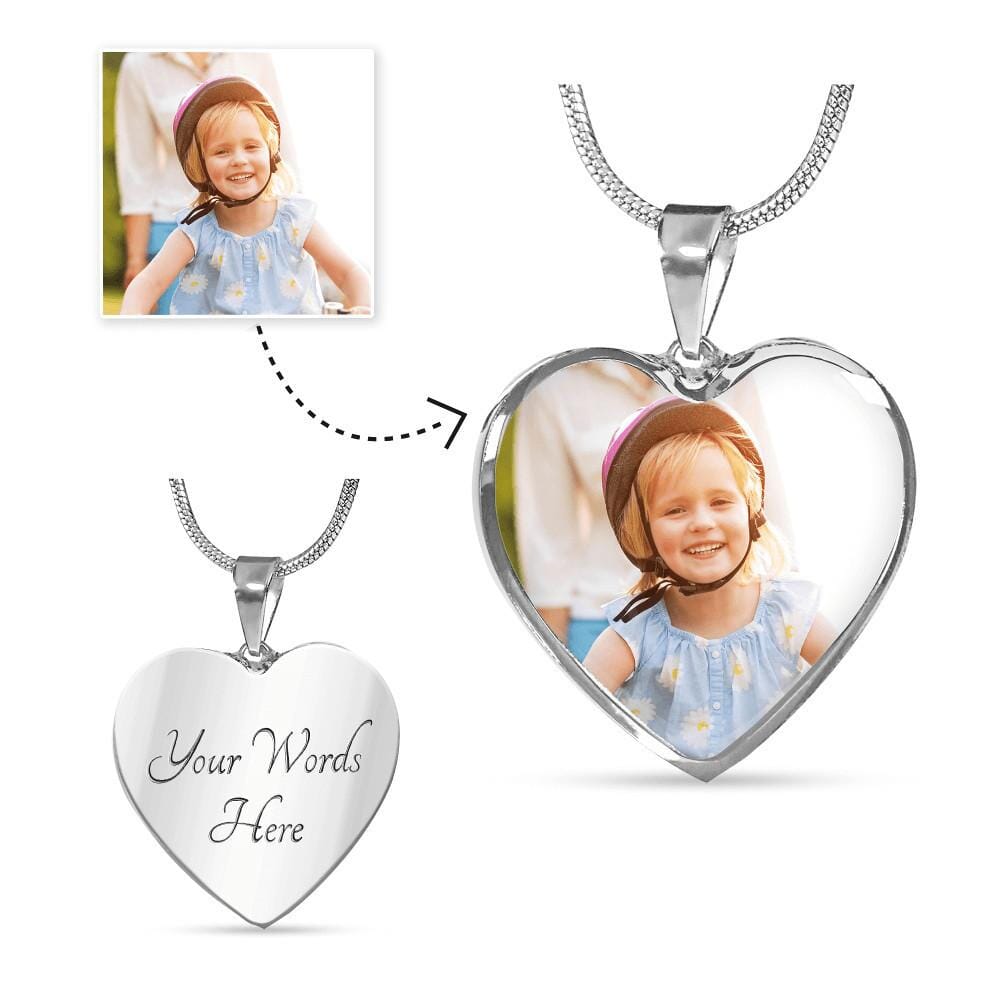 Buyer Upload Heart Necklace With Engraving Option - Celeste Jewel