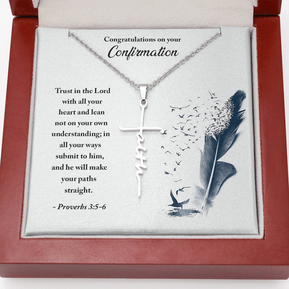 Confirmation Gift - Trust in the Lord - Faith Cross Necklace - Celeste Jewel