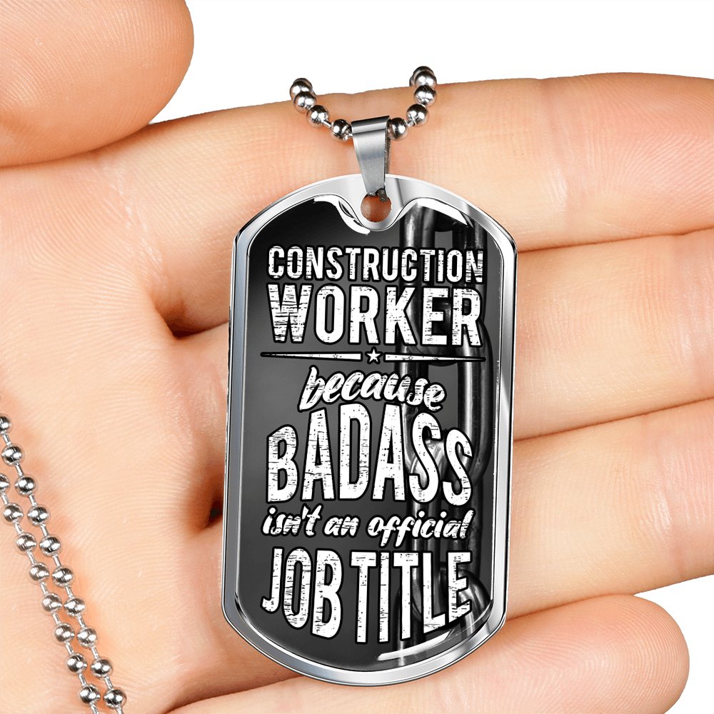 Construction Worker - Luxury Dog Tag Necklace - Celeste Jewel