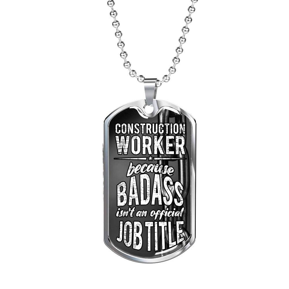 Construction Worker - Luxury Dog Tag Necklace - Celeste Jewel