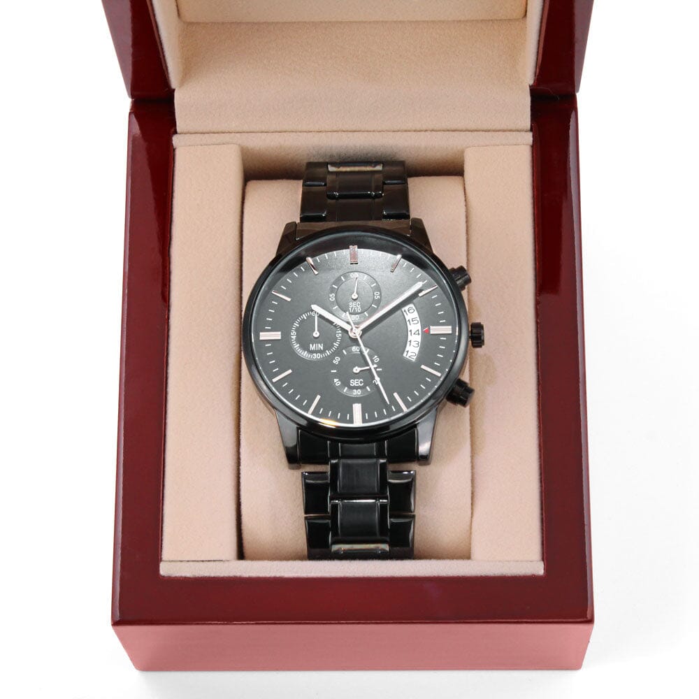 Custom Black Chronograph Watch - Celeste Jewel