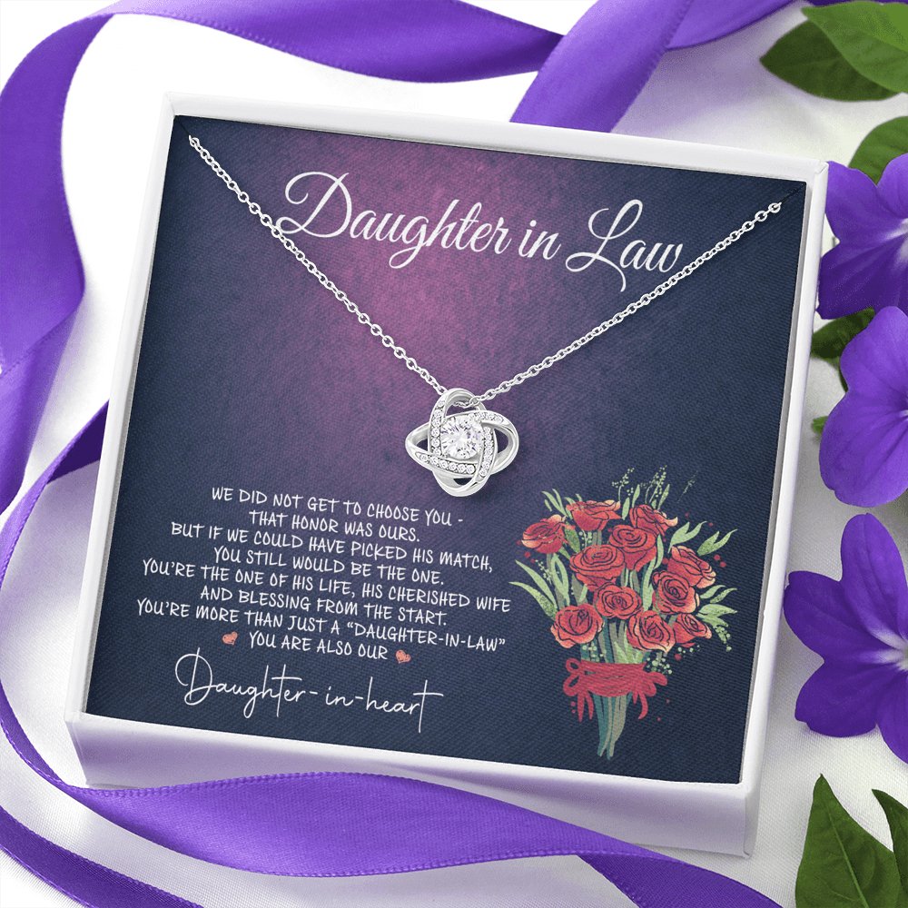 Daughter In Law Gift - Daughter In Heart - Love Knot Necklace - Celeste Jewel