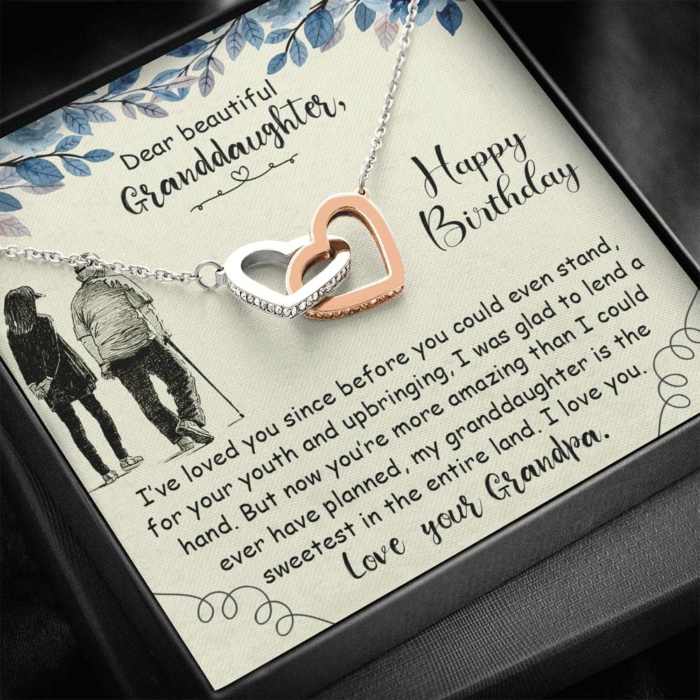 Dear Beautiful Granddaughter - Before You Could Even Stand - Interlocking Hearts Necklace - Celeste Jewel