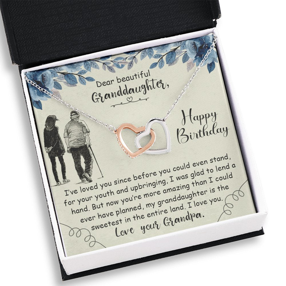 Dear Beautiful Granddaughter - Before You Could Even Stand - Interlocking Hearts Necklace - Celeste Jewel