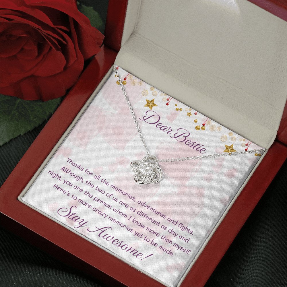 Dear Bestie - Stay Awesome - Love Knot Necklace - Celeste Jewel