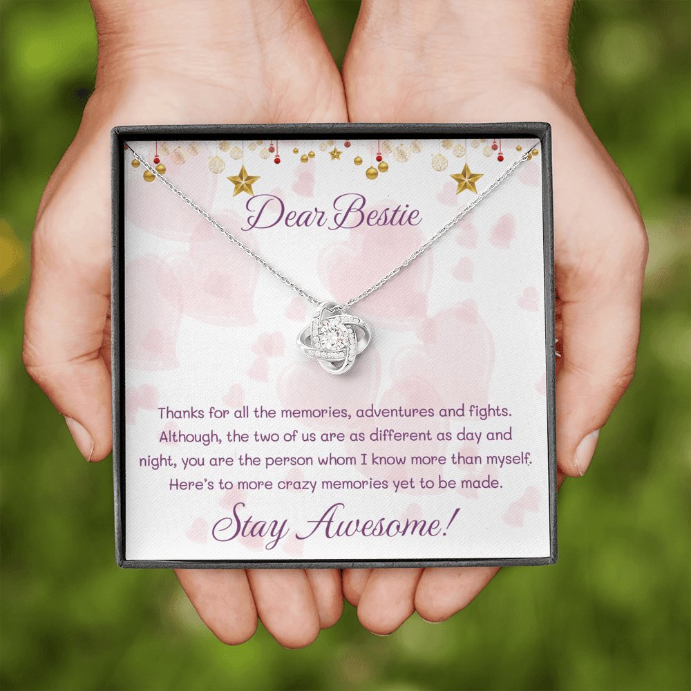 Dear Bestie - Stay Awesome - Love Knot Necklace - Celeste Jewel