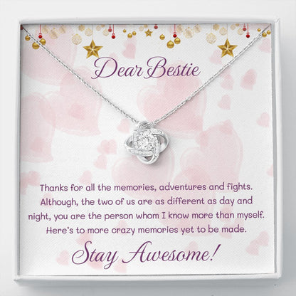 Dear Bestie - Stay Awesome - Love Knot Necklace - Celeste Jewel