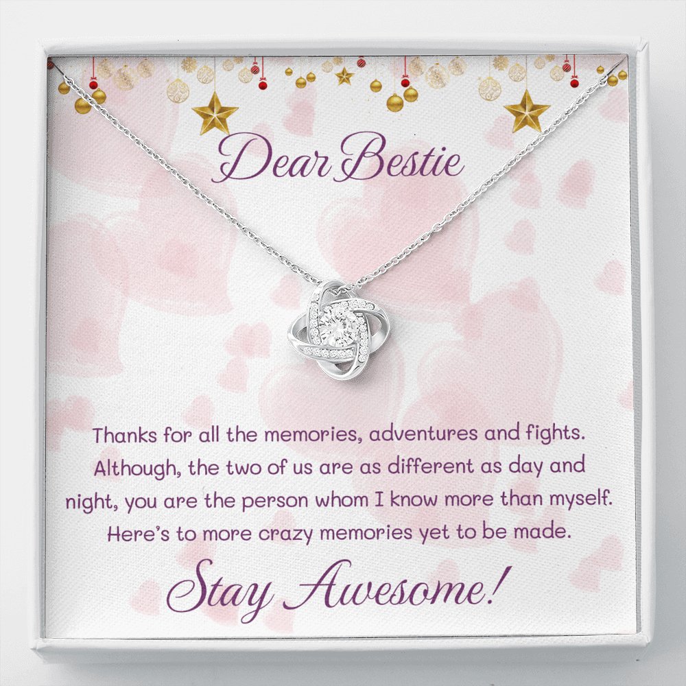 Dear Bestie - Stay Awesome - Love Knot Necklace - Celeste Jewel