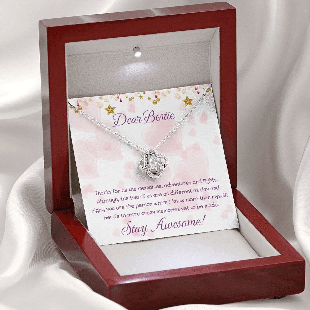 Dear Bestie - Stay Awesome - Love Knot Necklace - Celeste Jewel