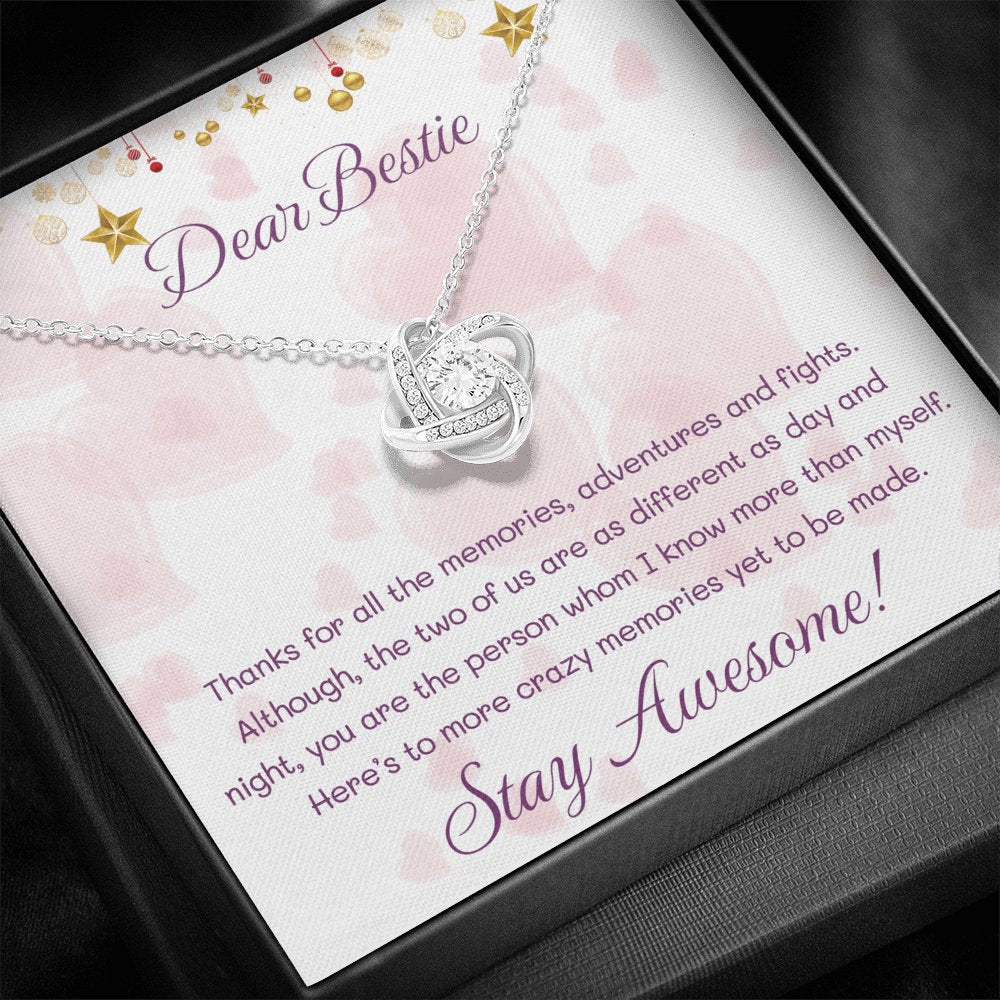Dear Bestie - Stay Awesome - Love Knot Necklace - Celeste Jewel