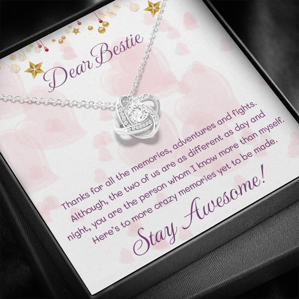 Dear Bestie - Stay Awesome - Love Knot Necklace - Celeste Jewel