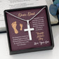 Dear Dad - Happy Father's Day Gift From Son - Personalized Cross Necklace - Celeste Jewel