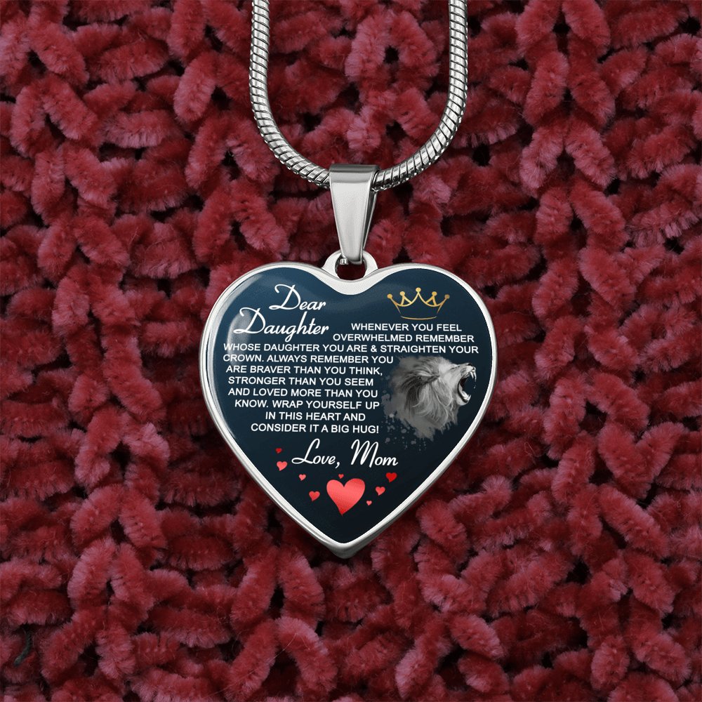 Dear Daughter - Always Remember - Luxury Graphic Heart Necklace - Celeste Jewel