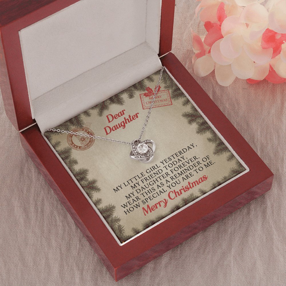 Dear Daughter Christmas Gift - My Little Girl - Love Knot Necklace - Celeste Jewel