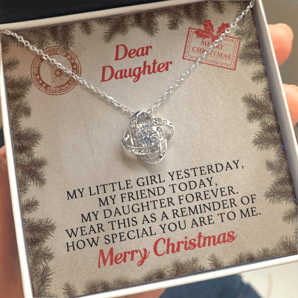 Dear Daughter Christmas Gift - My Little Girl - Love Knot Necklace - Celeste Jewel