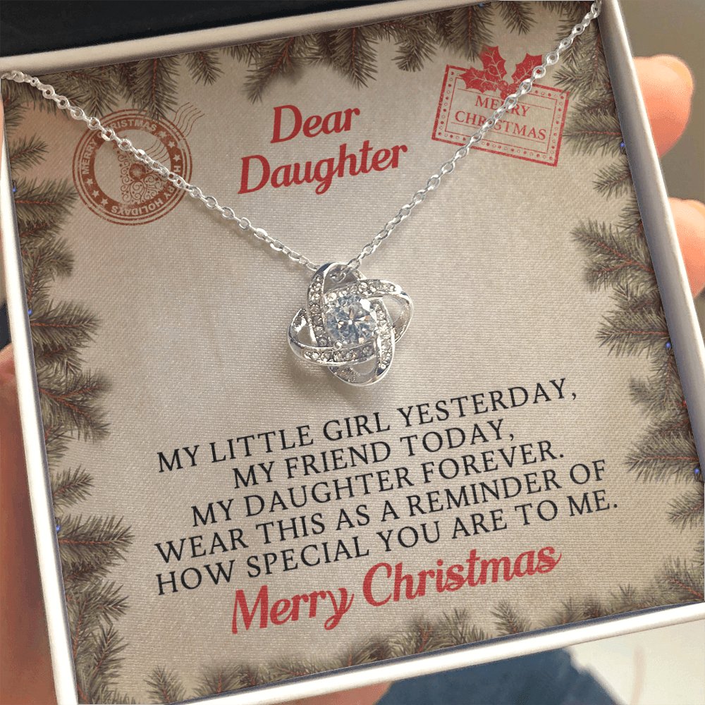 Dear Daughter Christmas Gift - My Little Girl - Love Knot Necklace - Celeste Jewel