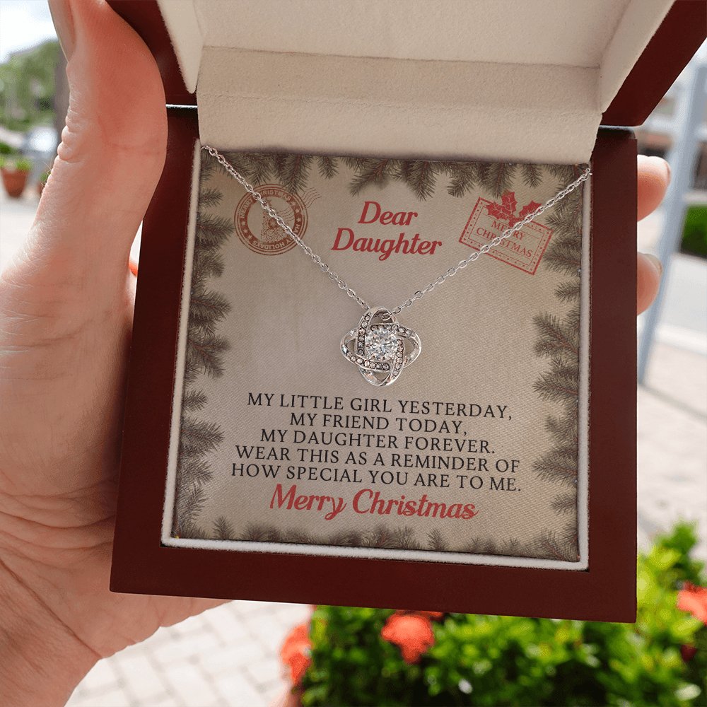 Dear Daughter Christmas Gift - My Little Girl - Love Knot Necklace - Celeste Jewel