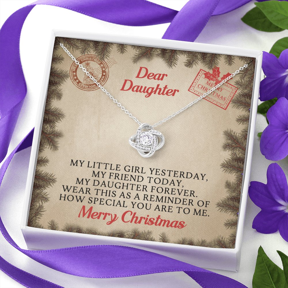 Dear Daughter Christmas Gift - My Little Girl - Love Knot Necklace - Celeste Jewel