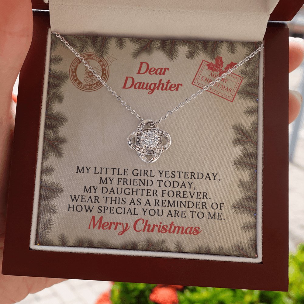 Dear Daughter Christmas Gift - My Little Girl - Love Knot Necklace - Celeste Jewel