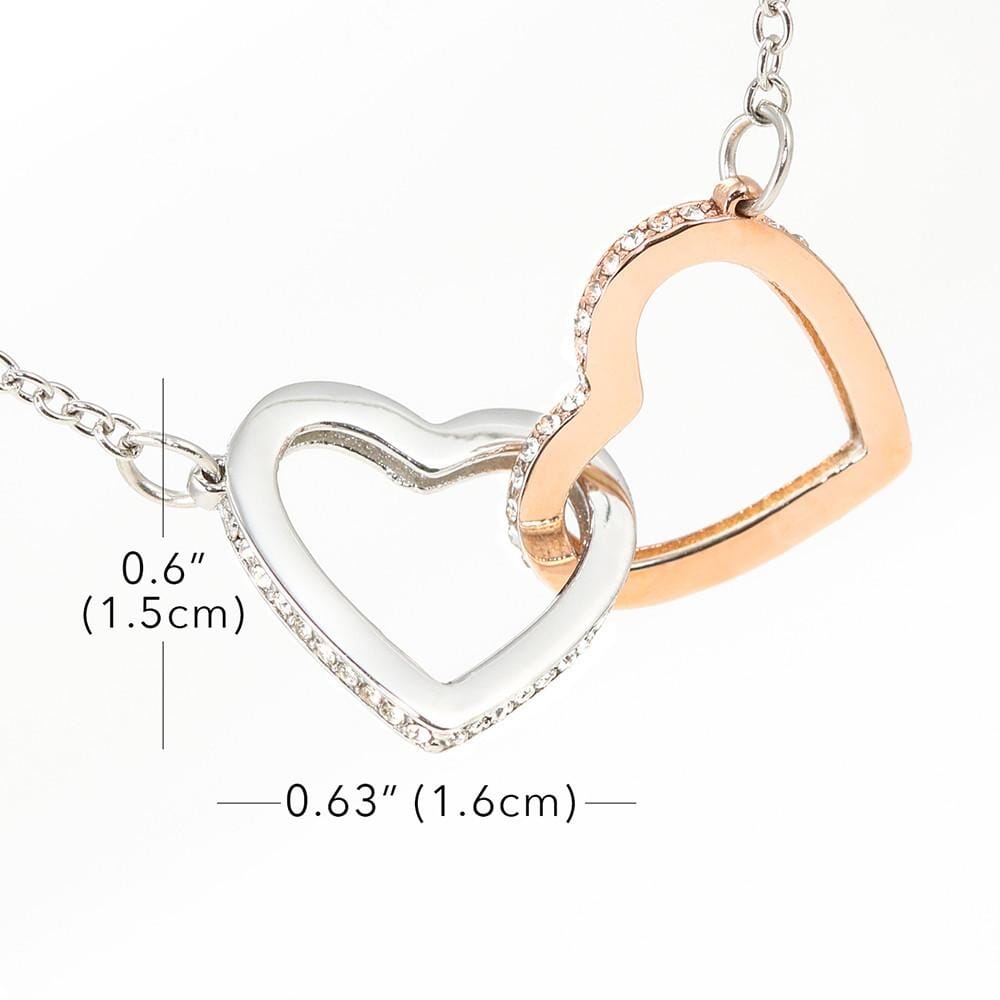 Dear Daughter - Merry Christmas - Interlocking Hearts Necklace Jewelry 