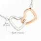 Dear Daughter - Merry Christmas - Interlocking Hearts Necklace Jewelry 
