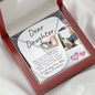 Dear Daughter - Merry Christmas - Interlocking Hearts Necklace Jewelry 