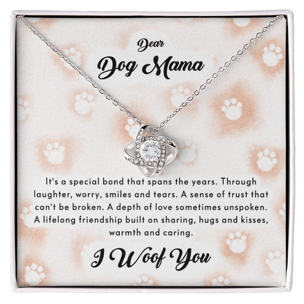 Dear Dog Mama - Gift For Dog Mom - Love Knot Necklace - Celeste Jewel
