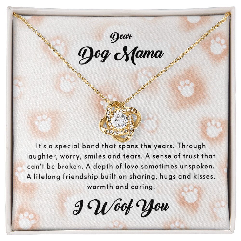 Dear Dog Mama - Gift For Dog Mom - Love Knot Necklace - Celeste Jewel