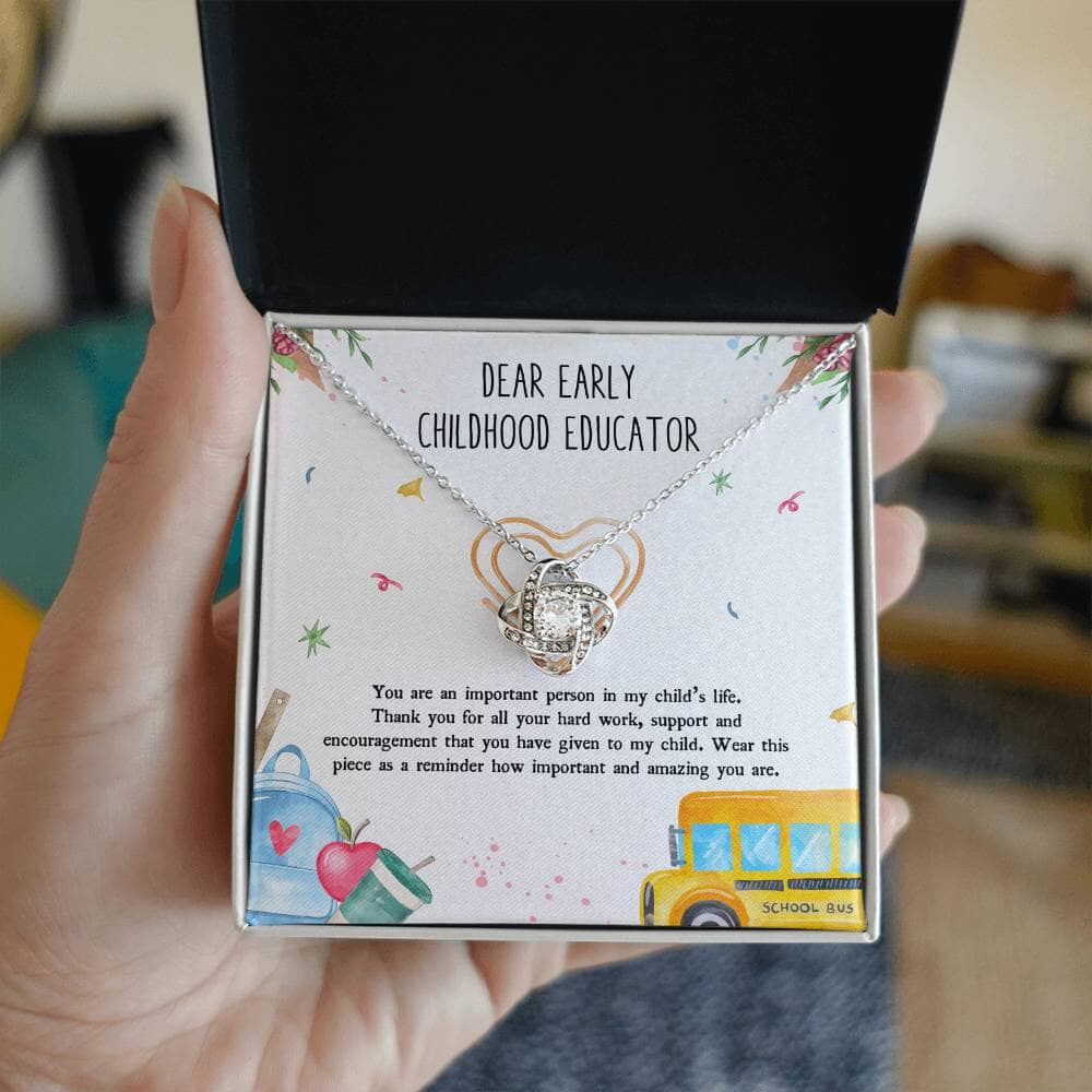 Dear Early Childhood Educator - Teacher Appreciation Gift - Love Knot Necklace - Celeste Jewel