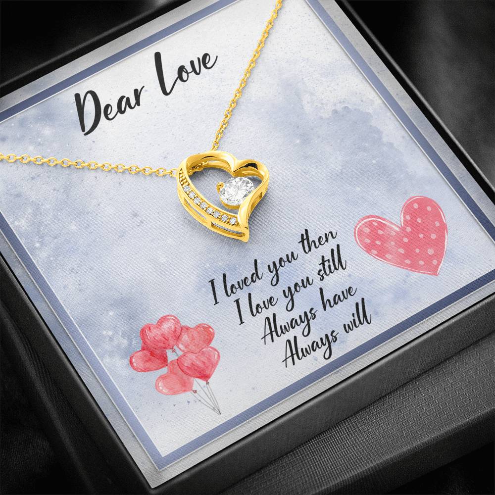 Dear Love - Always Have Always Will - Eternal Love Necklace Jewelry 18k Yellow Gold Finish 