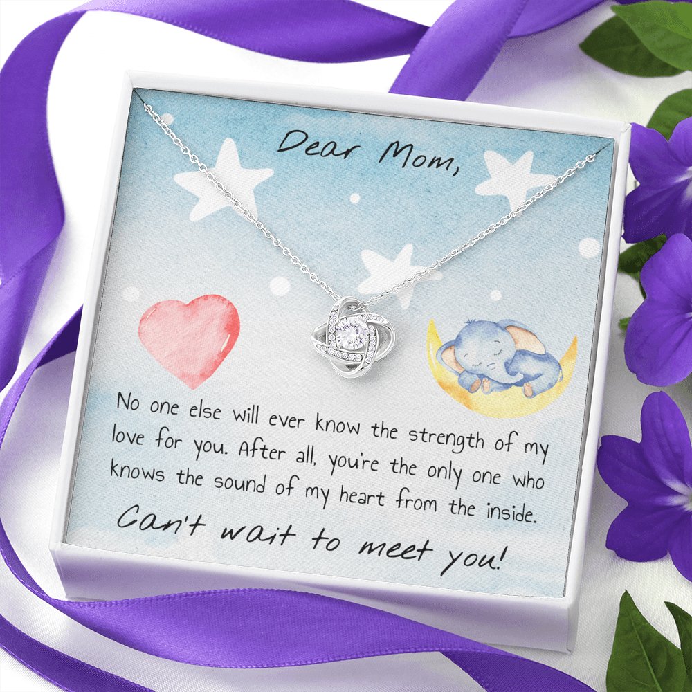 Dear Mom - Can't Wait To Meet You - Love Knot Necklace - Celeste Jewel
