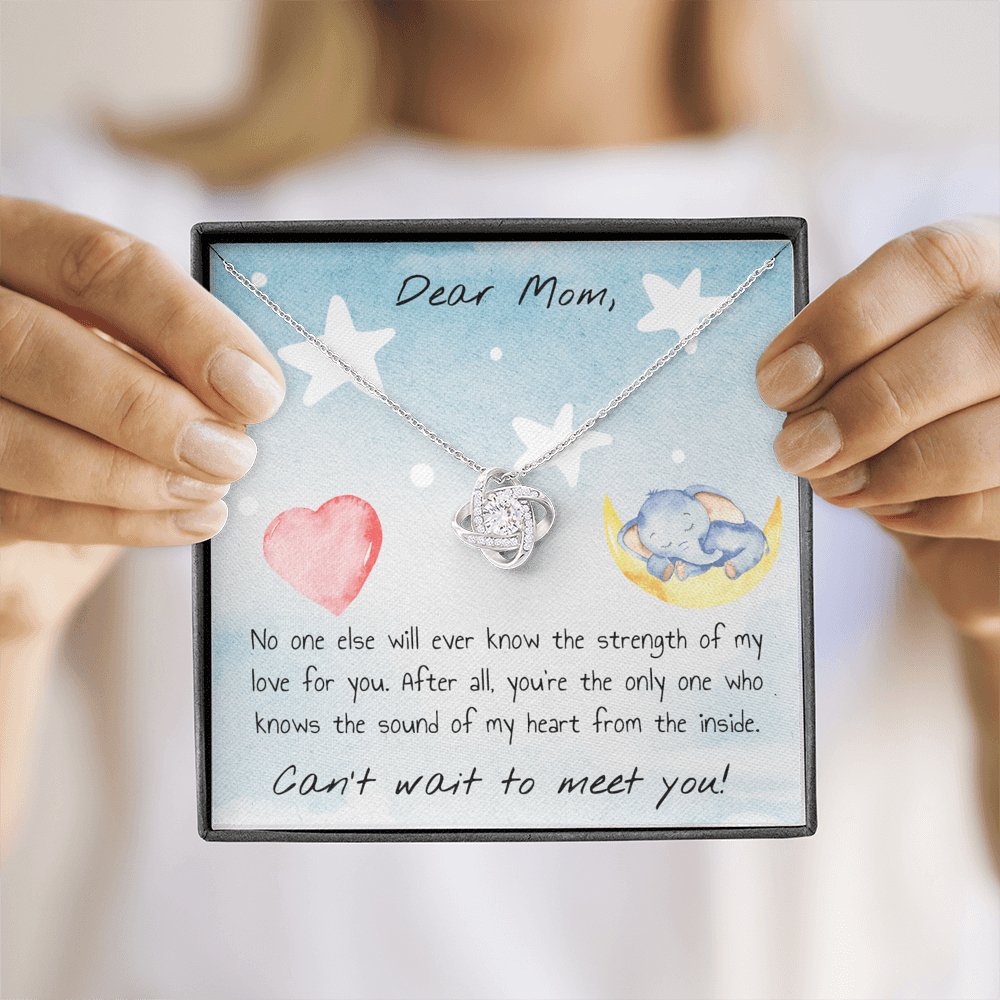 Dear Mom - Can't Wait To Meet You - Love Knot Necklace - Celeste Jewel